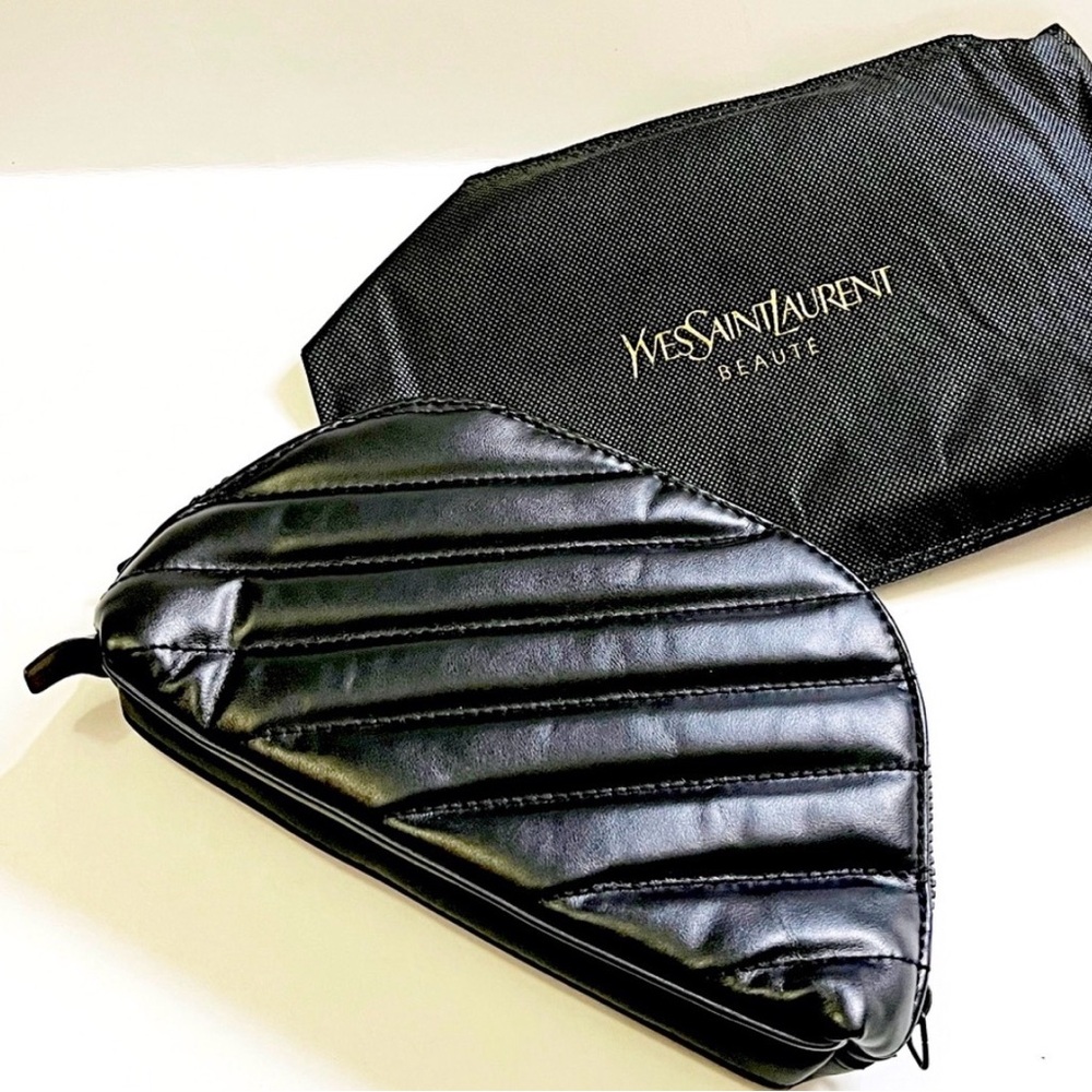 GWP Yves Saint Laurent Black Satin Cosmetic Pouch